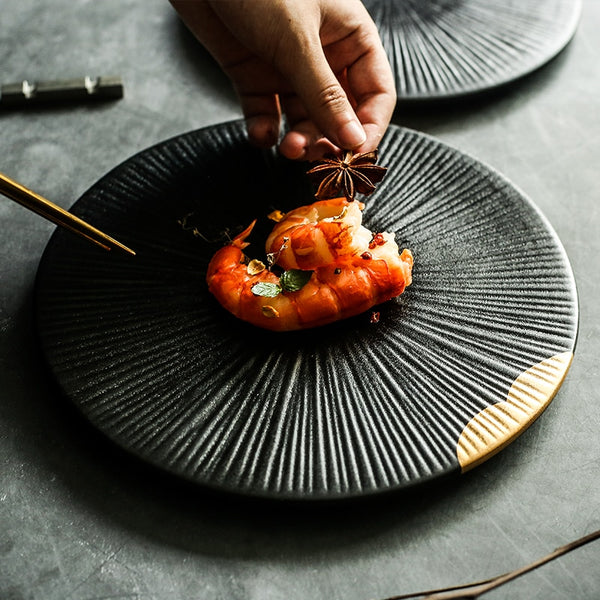 Modern and Chic ceramic dinner plates - ONE - glossy dirty white glaze on a  black clay body - cool and clean and inspired by nature — Blue Door Ceramics